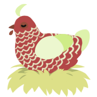 Apple Peel, a red and apple chicken with a lace pattern