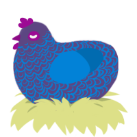 A overcast and sapphire chicken with a double-lace pattern