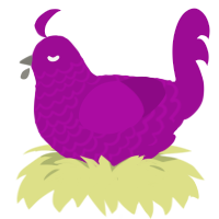 A plum chicken with a lace pattern