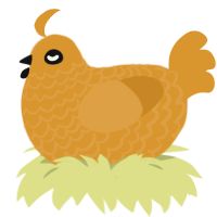 A orange chicken with a lace pattern
