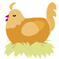 A orange and honey chicken with a head pattern