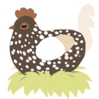 (unnamed), a bark and cream chicken with a speckle pattern