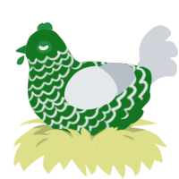 A leaf and mist chicken with a lace pattern