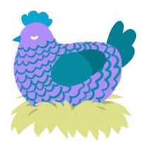 Lavender Miku, a lilac and sea chicken with a lace pattern