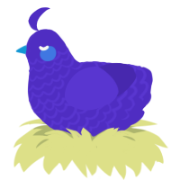 NEO, a indigo chicken with a lace pattern