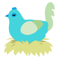 A aqua and gluppy chicken