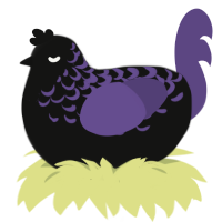 A black and overcast chicken with a half-lace pattern