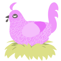 Prince of Petals, a lavender chicken with a double-lace pattern