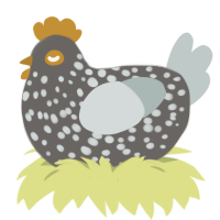 New Year smog, a grey and silver chicken with a speckle pattern