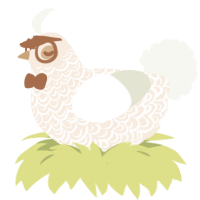 Vintage, a cream and white chicken with a double-lace pattern