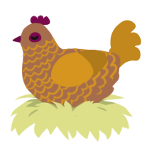 Titan Arch, a brown and ochre chicken with a lace pattern