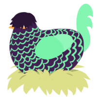 Poltergeist, a gluppy and wine chicken with a lace pattern