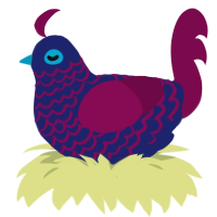Frostbitten, a navy and wine chicken with a lace pattern