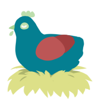 Sea Hen, a sea and red chicken