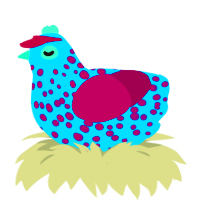 boyfriend fnf, a cerulean and wine chicken with a speckle pattern