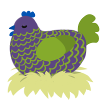 the jonkster, a overcast and chartreuse chicken with a lace pattern