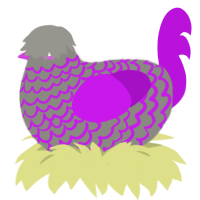 A ash and amethyst chicken with a lace pattern