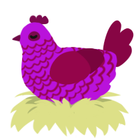 (unnamed), a amethyst and maroon chicken with a lace pattern