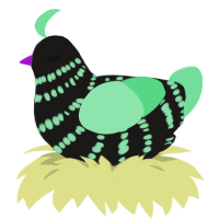 A sable and spring chicken with a bar pattern