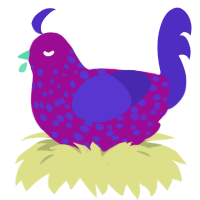 (unnamed), a plum and indigo chicken with a speckle pattern