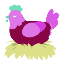 (unnamed), a maroon and orchid chicken with a head pattern