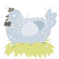 A mist chicken with a half-lace pattern
