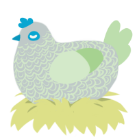 CUCUMBER, a silver and gluppy chicken with a double-lace pattern