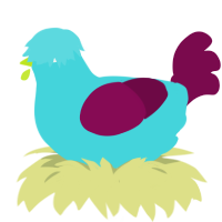 A aqua and wine chicken
