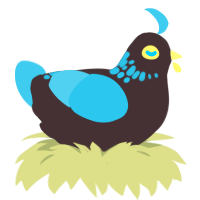 Major, a silver and russet chicken with a neck-speckle pattern