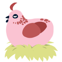 A rose and red chicken with a neck-speckle pattern