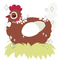 gengerbread, a russet and white chicken with a neck-speckle pattern