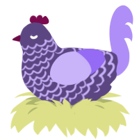 almost, a overcast and lilac chicken with a lace pattern