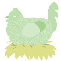 Elysium, a gluppy chicken with a double-lace pattern