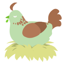Mint Choc Cookie, a gluppy and brown chicken with a neck-speckle pattern