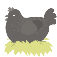 Stone of Gurranq, a grey chicken with a half-lace pattern