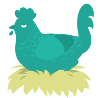 the turquoiseee, a turquoise chicken with a half-lace pattern