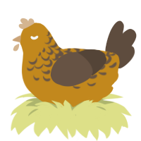 Slumbernana, a ochre and bark chicken with a half-lace pattern