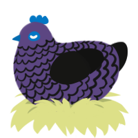 A overcast and black chicken with a lace pattern