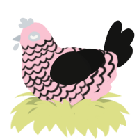 (unnamed), a rose and black chicken with a lace pattern