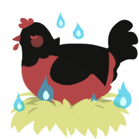 Ryōshū, a red and black chicken with a head pattern