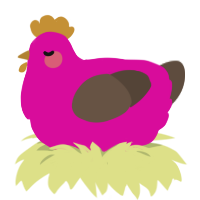 Neon Marshmallow, a fuchsia and bark chicken