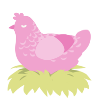 Pinkerton, a pink chicken with a half-lace pattern