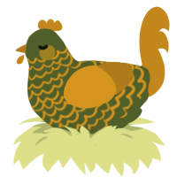 Green Bean Casserole, a olive and ochre chicken with a lace pattern