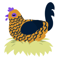 A orange and tumblr chicken with a lace pattern