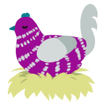 (unnamed), a plum and silver chicken with a bar pattern