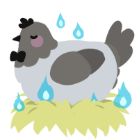 A mist and grey chicken with a head pattern