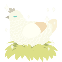 Alastrix, a white and cream chicken with a lace pattern