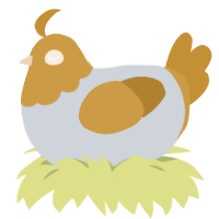 A mist and gold chicken with a head pattern