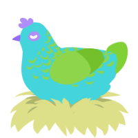 swamp chlorine, a aqua and grass chicken with a half-lace pattern