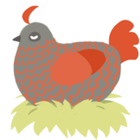 A ash and vermilion chicken with a lace pattern